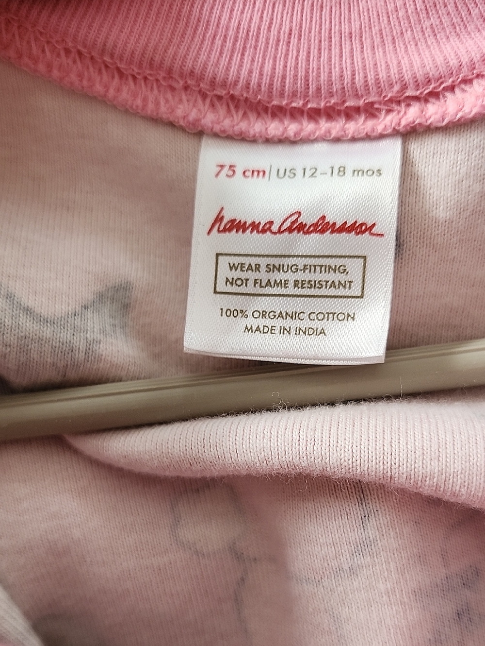 Hanna Andersson Pink Dog-Print One-Piece Romper Pajamas , 12-18M - Picture 9 of 9